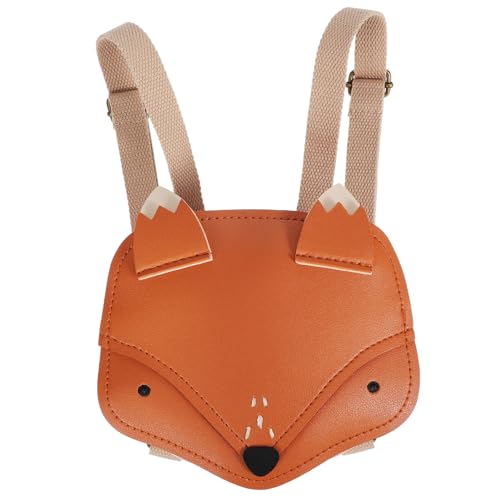 FRCOLOR Mini-Rucksack Aus Pu Für Freizeitkleidung Fuchs-Motiv Geldbörse Für Kleine Mädchen Mit Reißverschluss Leicht Tragbar Für Ausflüge Schule Und Festival von FRCOLOR