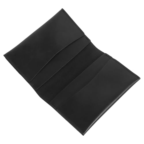 FRCOLOR Minimalistisches Herren Kartenetui aus Schwarzem Pu-Material Kratzfestes Business Card Wallet mit Mehreren Fächern für Bankkarten Visitenkarten und Ausweise Kompakter Organizer für von FRCOLOR