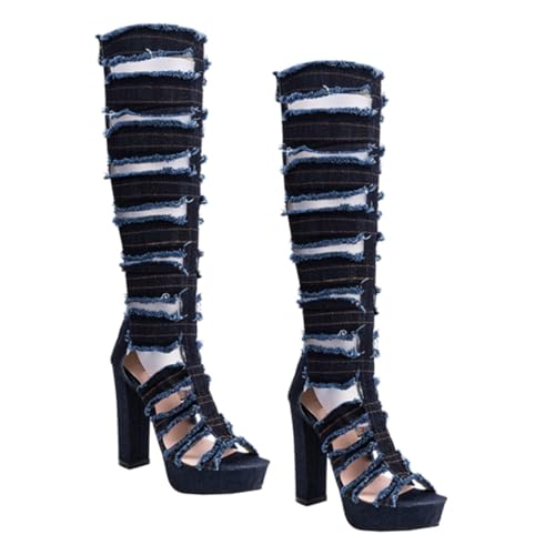 FRCOLOR Modische Damen Stiefeletten mit Grobem Absatz Fish Mouth Sandalen Design Atmungsaktive High Heels Boots Passend zu Kleidern und Hosen FRCOLOR Modische Damen Stiefeletten mit Grobem Absatz Fish Mouth Sandalen Design Atmungsaktive High Heels Boots Passend zu Kleidern und Hosen von FRCOLOR