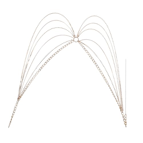 FRCOLOR Modische Mehrlagige Hüftkette mit Funkelnden Strasssteinen Goldfarbener Taillengürtel für Damen Vielseitiger Körperschmuck für Strand Kleider und Festliche Anlässe FRCOLOR Modische Mehrlagige Hüftkette mit Funkelnden Strasssteinen Goldfarbener Taillengürtel für Damen Vielseitiger Körperschmuck für Strand Kleider und Festliche Anlässe von FRCOLOR