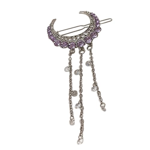 FRCOLOR Strass Quaste Haarspange Vintage Damen Haarclip Zart Elegant Für Parteien Und Alltag Mond Design Haarnadel Für Frauen Und Mädchen Hochzeits Und Festtagsdekor von FRCOLOR