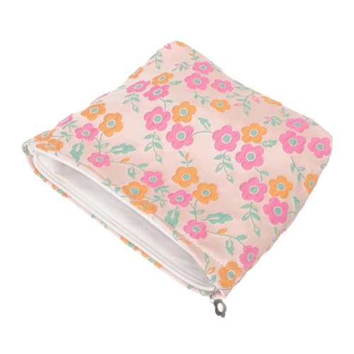 FRCOLOR Blumenmuster Kosmetiktasche Für Damen Handtasche Mit Reißverschluss Große Kapazität Tragbares Design Für Make-up Geld Und Kleine Gegenstände Für Täglichen Gebrauch von FRCOLOR