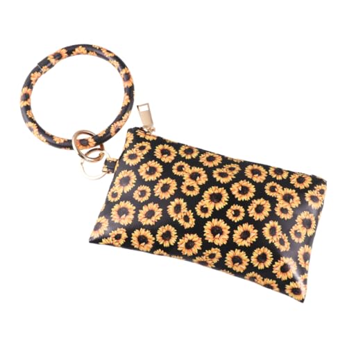 FRCOLOR Multifunktionale Handtasche für Damen PU Handy mit Reißverschluss Stilvollem Sonnenblumen für Geld Karten Persönliche Gegenstände Täglichen Gebrauch von FRCOLOR