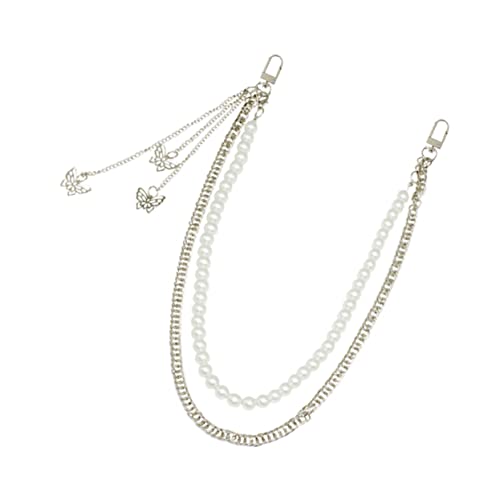 FRCOLOR Multifunktionale Taillenkette mit Kunstperlen Hosenkette für Frauen für Freizeit Partys und Besondere Anlässe Robuste Langlebige Metallkonstruktion mit Verstellbaren Karabinerhaken von FRCOLOR