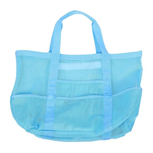 FRCOLOR Netz-Strandtasche Mit Reißverschluss Groß Für Spielzeug Handtücher Flip-Flops Tragbar Für Reisen Draußen Und Am Pool Leicht Und Praktisch Zum Schwimmen Mehrere Fächer Für von FRCOLOR