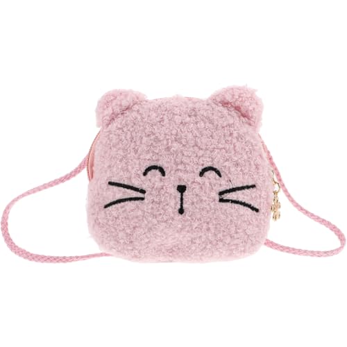 FRCOLOR Niedliche Umhängetasche für Kleinkinder Plüsch Tierdesign Leicht und Tragbar Süße Katzenform Geldbörsen Design für Unterwegs von FRCOLOR