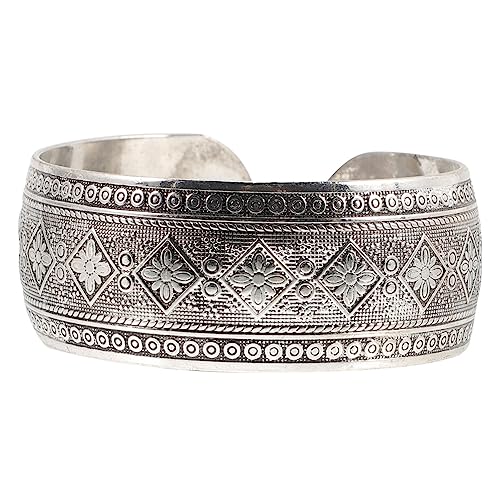 FRCOLOR Vintage Chunky Armreif Damen Offenes Hohles Armband Verstellbares Metall Armband für Damen Modischer Schmuck für Alltags und Partystyle von FRCOLOR