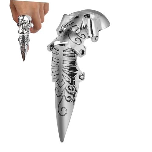 FRCOLOR Offener Gothic Herren Ring Schädel Design Verstellbar Punk Rocker Schmuck für Alltag und Bühne von FRCOLOR