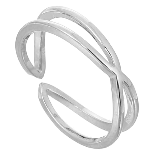 FRCOLOR Silberner Ring Für Damen Offener Ring Zarter Fingerschmuck Modischer Silberring Für Verschiedene Anlässe von FRCOLOR