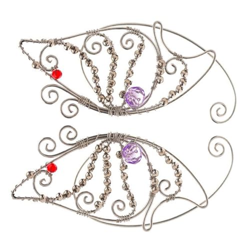 FRCOLOR Ohrclips Damen Schmetterling Ohrmanschette Non Piercing Rhinestone Fairy Earcuffs Cosplay Schmuck für Erwachsene und Partys von FRCOLOR