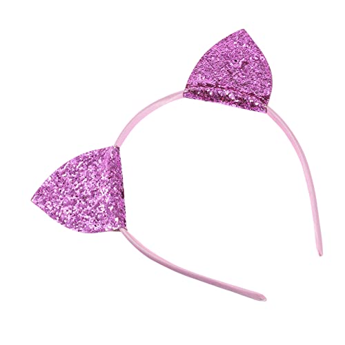 FRCOLOR Ohrenstirnband Für Kinder Mädchen-stirnband Ohr Haarreifen Katzenohren Haarspange Katzen-cosplay-ohren Tiara Mit Katzenohren Ohr Stirnband Harz Pailletten Violett Kätzchen von FRCOLOR