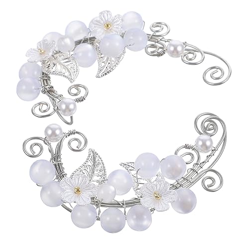 FRCOLOR Ohrklemmen Damen Ohrclips Non Piercing Ohrschmuck mit Perlen und Blumen Motiv Metall Ohrclips für Frauen Teen Statement Accessoire von FRCOLOR