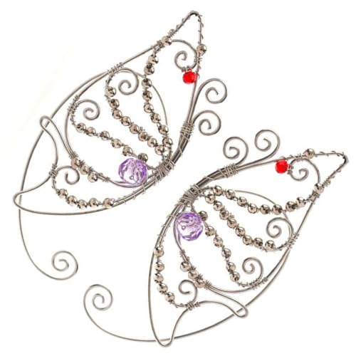 FRCOLOR Ohrringe Ohrclips Damen Schmetterling Cosplay Ohrschmuck Zinklegierung Strass Glänzend Komfortabel Verstellbar Für Alltag Party von FRCOLOR