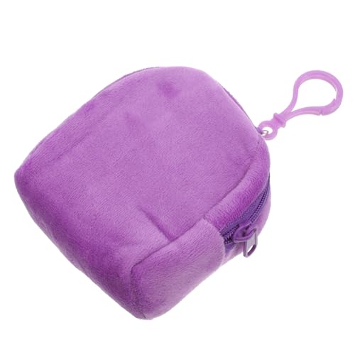 FRCOLOR Ohrstöpsel-hülle Schlüsselanhänger Etui Für Ohrstöpsel Geldbörse Kopfhörer Fall Kopfhörerbeutel Reisekoffer Mit Elektronischem Organisator Münzbeutel Violett Plüsch von FRCOLOR