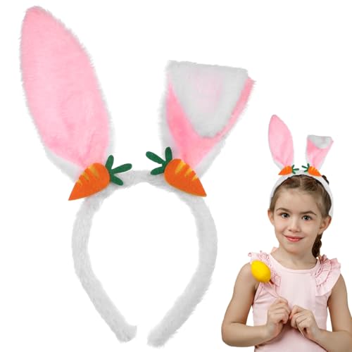 FRCOLOR Bunny Ears Haarreif Mit Karotten- Für Ostern Plüsch Hasenohren Kopfschmuck Für Damen Für Kostümpartys Feiern Und Festliche Anlässe von FRCOLOR