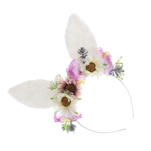 FRCOLOR Ostern Katze Ohr Kopfschmuck Floral Haar Hoop Für Mädchen Party Zubehör von FRCOLOR