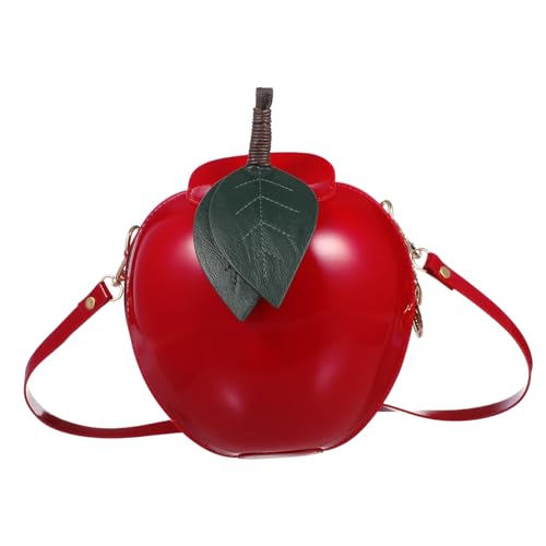 FRCOLOR PU Crossbody Bag Damen Kleine Schultertasche Verstellbarer Riemen Süße Apfelform Mode Umhängetasche Für Reisen Shopping von FRCOLOR