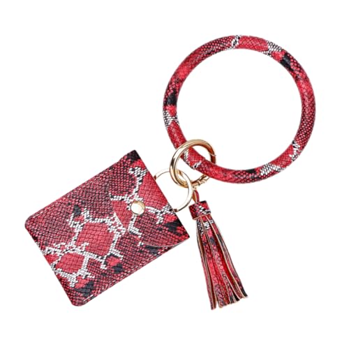 FRCOLOR PU Schlüsselanhänger mit Snake Grain Design Mini Münzgeldbörse mit Flap für Kreditkarten Bargeld Frauen Besondere Anlässe von FRCOLOR