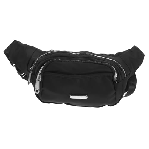 FRCOLOR Pack Doppelte Mobiltelefon -Tailentasche mit Reißverschluss Beutel Bauchtasche kreuzen Reisetasche Reisen Gürteltaschen für Damen Wiederverwendbare Hüfttasche Polyester Schwarz von FRCOLOR