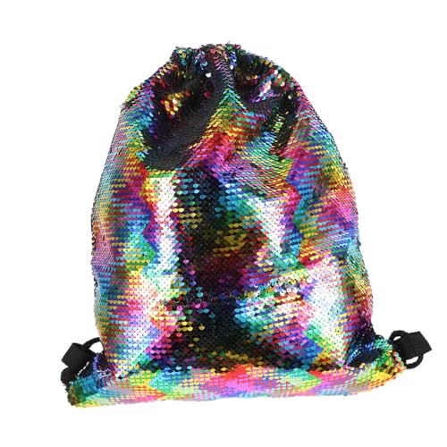 FRCOLOR Pailletten Meerjungfrau Kordelzug Tasche Modische Rucksäcke Mit Stiftetaschen Hefte Und Andere Gegenstände Zur Nutzung Für Schule Leicht Und Bequem von FRCOLOR