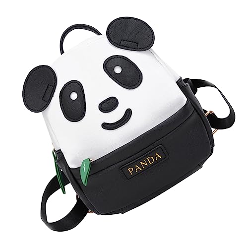 FRCOLOR Panda-Muster Rucksack Klein Schwarz Für Jungen Und Mädchen Cartoon-reiserucksack Schulrucksack Mit Verstellbaren Schultergurten Aus Hochwertigem Material von FRCOLOR
