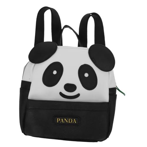FRCOLOR Panda Rucksack für Kinder Cartoon Muster PU Material Verstellbare Schultergurte Schulrucksack Geeignet für Jungen und Mädchen für Reisen und Schule von FRCOLOR