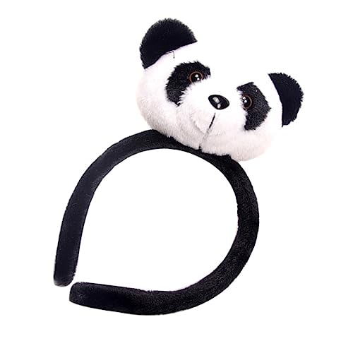 FRCOLOR Panda-stirnband Foto-requisite Süßes Stirnband Süßer Kopfschmuck Ohren Haarbänder Ohren Stirnband Tier Mädchen-stirnband Riesiges Stirnband Hair Panda 3d Karikatur Stoff Fell von FRCOLOR