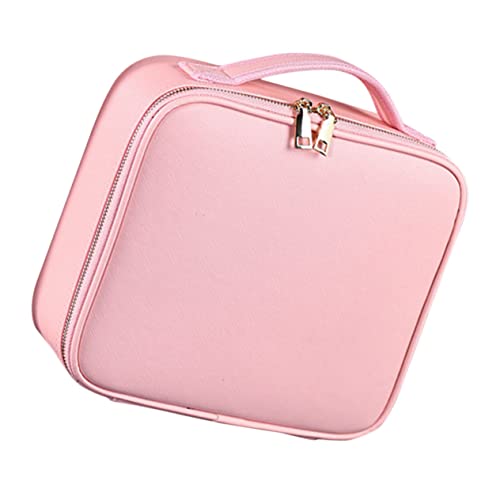 FRCOLOR Partition Kosmetiktasche Reisetaschen-Organizer Rosa Organizer Rosa Make-up wasserdichte Aufbewahrungstasche Rosa Kosmetiktasche Reisen Pu-Leder Tragbar Wäschesack von FRCOLOR