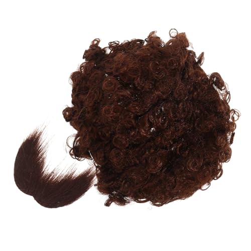FRCOLOR Party Afro Perücke und Falscher Schnurrbart Set Braune Lockige Cosplay Verkleidung Weiches Bequemes Halloween Kostüm Zubehör für Themenpartys und Piratenoutfits Einstellbare von FRCOLOR