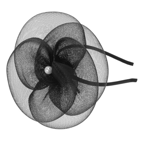 FRCOLOR Party Haarband mit Elastischem Netz und Perlenverzierung Leichter Fascinator für Damen Flexibler Sitz für Hochzeiten Karneval Fotoshootings und Festliche Anlässe von FRCOLOR