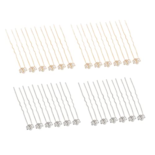 FRCOLOR 24st Perle Strass Haarnadel Haarschmuck Aus Perlen Für Die Braut Haarnadeln Mit Hochzeitsperlen Haarspangen-clip Perlenhaar Bobby Pins Brosche Legierung Brautjungfer Jahrgang von FRCOLOR