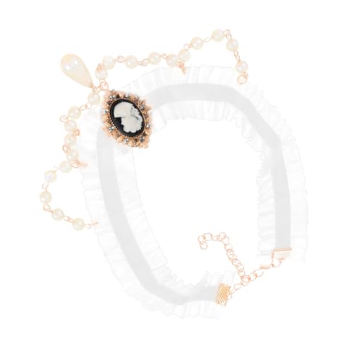 FRCOLOR Perlen Choker Halskette für Frauen Verstellbare Spitzenkette für Hochzeiten Partys Vielseitiger Schmuck für Sicher Langlebig von FRCOLOR