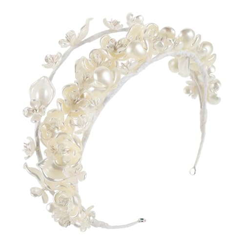 FRCOLOR Perlen Tiara Geburtstag Tiara Krone Blumenhaarband Perlenbraut Tiara Blumen Haarband Brautkrone Braut Perlen Krone Zerbrochene Tiara Hochzeitskrone Braut Kopfschmuck Legierung Weiß FRCOLOR Perlen Tiara Geburtstag Tiara Krone Blumenhaarband Perlenbraut Tiara Blumen Haarband Brautkrone Braut Perlen Krone Zerbrochene Tiara Hochzeitskrone Braut Kopfschmuck Legierung Weiß von FRCOLOR