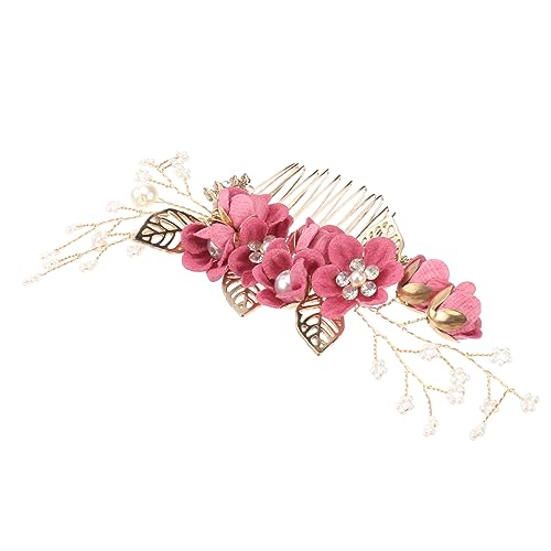 FRCOLOR Perlenblumen-haarkamm-schiebeclip Hochzeitsschmuck Für Die Hochzeitsdeko Haarkamm Aus Kristall Seitlicher Haarkamm Für Frauen Hochzeit Strasssteine Brautjungfer Blumenhaar von FRCOLOR