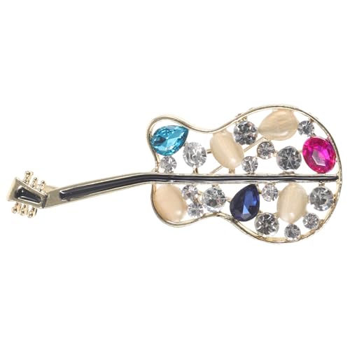 FRCOLOR Perlen und Kristallbrosche Gitarre Anstecknadel Damen Schmuck Modeaccessoire für Hochzeiten Partys Business Events von FRCOLOR