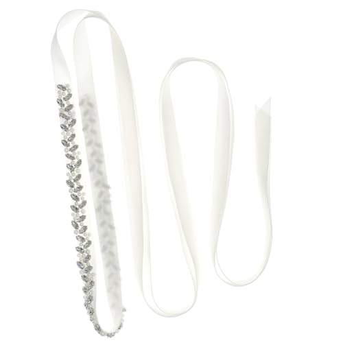 FRCOLOR Perlendiamantgürtel Brautgürtel, Hochzeitskleidgürtel Strassgürtel für Kleid Brautgürtel aus Kristall Hochzeitskleidergürtel Hochzeitsgürtel für Braut Strasssteine Silber von FRCOLOR