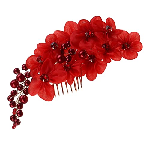 FRCOLOR Mode Strass Hochzeit Haar Clip Pin Kamm Blatt Blume Frauen Haar Schmuck Braut Haar Pin Haarnadel von FRCOLOR