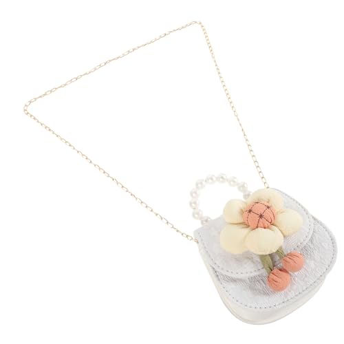 FRCOLOR Blumenhandtasche Für Mädchen Umhängetasche Kleine Geldbörse Mit Blumendekor Perlengriff Aus Pu- Leicht Tragbar Für Parks Reisen Shopping Für Papiertücher von FRCOLOR