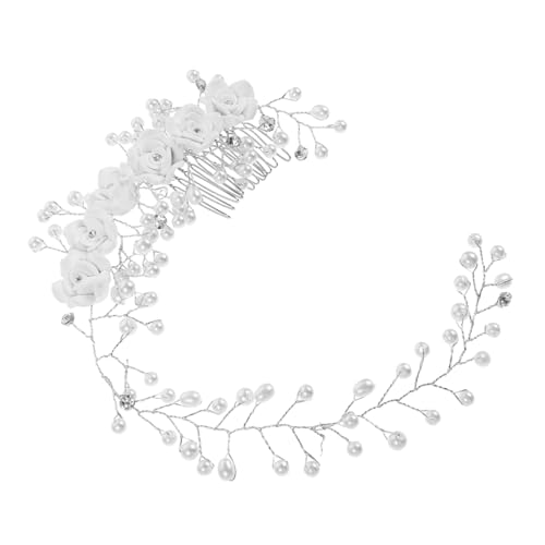 FRCOLOR Perlenkamm Perlenhaar Accessoires Kopfband Braut Stirnband Kopfbedeckung Stirnbänder Für Mädchen Haarbänder Haarbänder Mädchen Stirnbänder Haar Stirnband Kopfschmuck von FRCOLOR