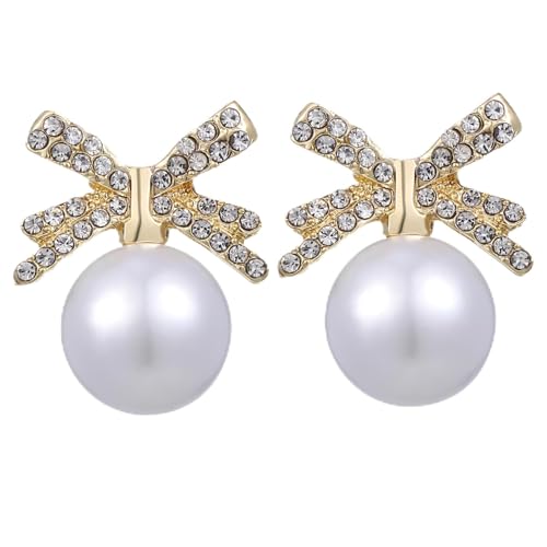 FRCOLOR Perlenohrringe Damen Ohrstecker mit Schleifen Design Leichte Alloy Ohrhänger Stilvolle Schmuckgeschenke für Frauen Langlebig und Komfortabel zu Tragen FRCOLOR Perlenohrringe Damen Ohrstecker mit Schleifen Design Leichte Alloy Ohrhänger Stilvolle Schmuckgeschenke für Frauen Langlebig und Komfortabel zu Tragen von FRCOLOR