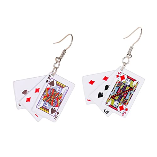 FRCOLOR Personalisierte Spielkarten Ohrringe für Damen Tropfen Ohrringe Trendiger Ohrschmuck Geeignet für Alltag Reisen Partys für Frauen und Mädchen von FRCOLOR