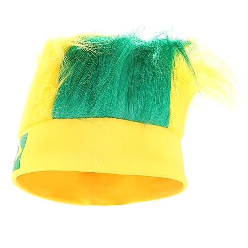 FRCOLOR Perücke Stirnband Kappe Sonnenhut Für Männer Fußball-kopfbedeckungskappe Sport Mottoparty Cosplay Perückenhut Elastische Perückenkappe Karneval Hut Chemiefaser Haar Mann Zylinder von FRCOLOR