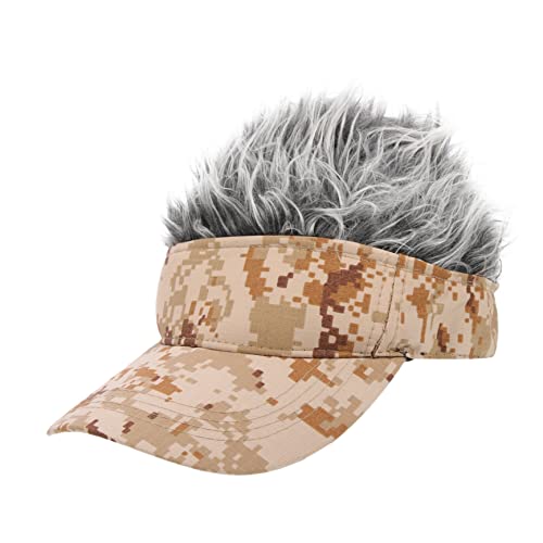 FRCOLOR Baseballmütze Mit Perücke Für Herren Outdoor Sonnenschutz Hut Camping Angeln Picknick Strand von FRCOLOR