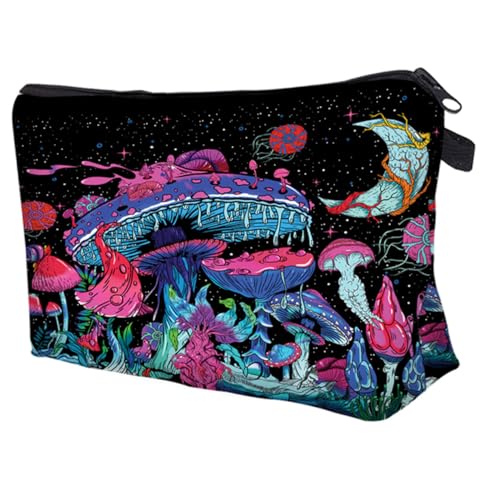 FRCOLOR Mushroom Moon Phase Kosmetiktasche Tragbare Reise Und Toilettentasche Für Make-up Und Kosmetik Mit Stilvollem Design Für Damen Und Unterwegs von FRCOLOR