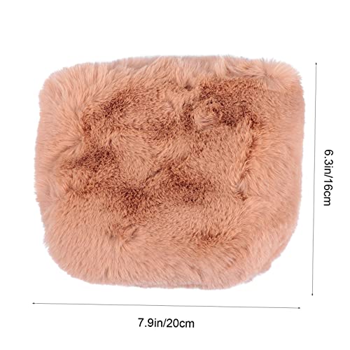 FRCOLOR Plüsch Chain Crossbody Bag Damen Schultertasche Kleine Umhängetasche mit Kettenriemen Kuscheliger Messenger Bag für Alltag Party und Reisen in Khaki von FRCOLOR