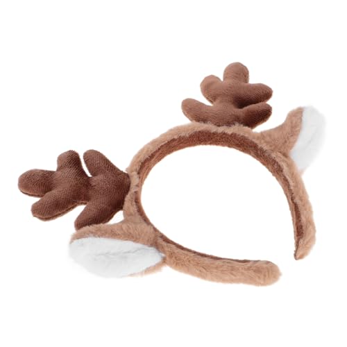 FRCOLOR Plüsch Elch Haar Bands Weihnachten Kopfschmuck Haar Zubehör Echte Hirschgeweih für Frauen von FRCOLOR