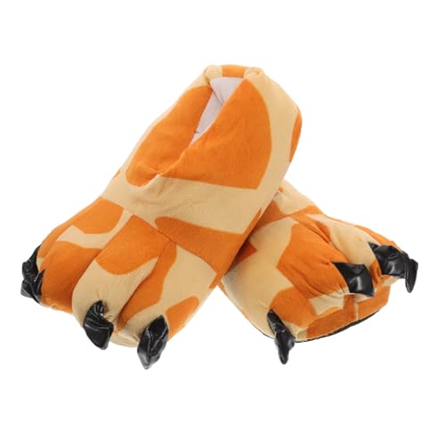 FRCOLOR Plüsch Giraffen Hausschuhe Unisex Weiche Fleece Tierpantoffeln Warme Indoor Schlafanzug Schuhe Cosplay Slippers für Damen Herren Rutschfest Mittlere von FRCOLOR