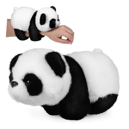 FRCOLOR Plüsch Panda Slap Armband Flauschig Kuschelig Bequem Party Deko für Mädchen Niedliches Tiermotiv Handgelenkschmuck von FRCOLOR