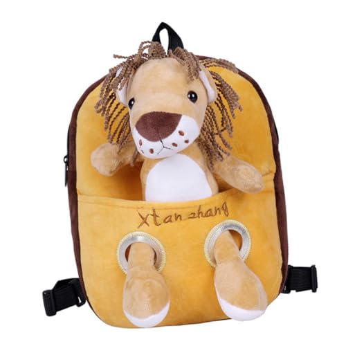FRCOLOR Plüsch-Rucksack Für Junge Mädchen Mit Sicherheitsleine Moderner Kindergartenrucksack Für Jungen Und Mädchen in Gelb Leicht Und Langlebig Verstellbare Schultergurte Niedliches Tierd von FRCOLOR