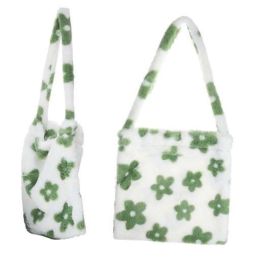 FRCOLOR Plüsch Umhängetasche Damen Kuschelig Flauschige Schultertasche Großes Crossbody Bag Vielseitig Tragbar Für Shopping Reisen Alltag von FRCOLOR